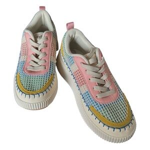 CATHERINE MALANDRINO Women’s Patchwork Platform Sneakers Size 7-7.5US